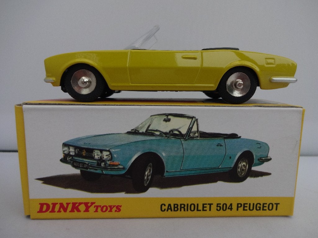 Peugeot 504 cabriolet geel nr: 1423 van Dinky Toys 1:43, Hobby en Vrije tijd, Modelauto's | 1:43, Ophalen of Verzenden, Nieuw