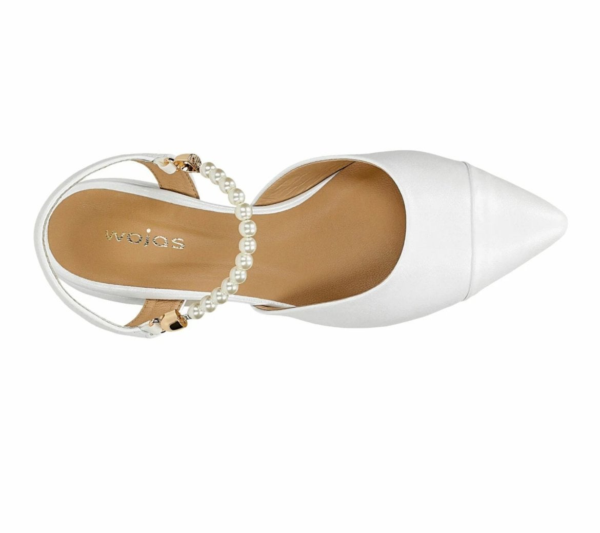 Wojas witte ballerina's met parels/ bruidsschoenen, Ophalen of Verzenden, Zo goed als nieuw, Wit, Ballerina's