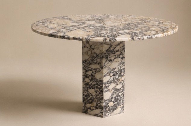 Marmeren eettafel rond, Ophalen of Verzenden, Zo goed als nieuw