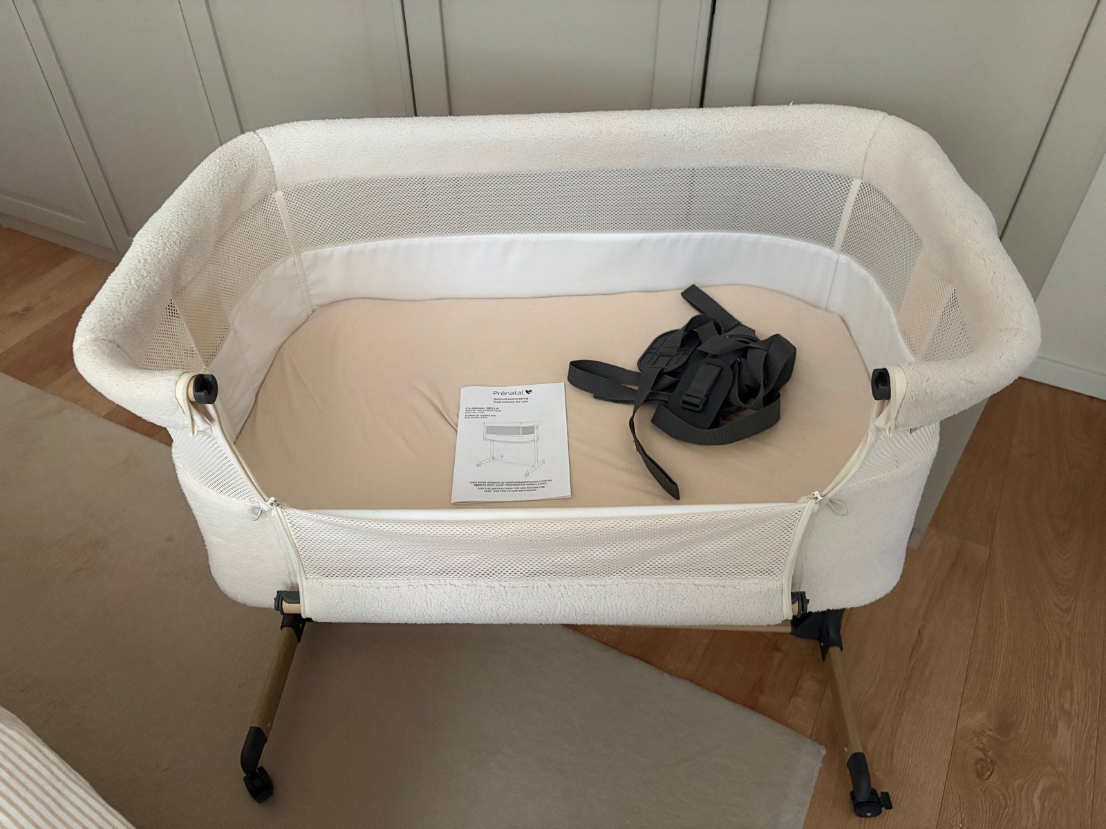 Prenatal Co-sleeper Beige Teddy Stof, Ophalen, Zo goed als nieuw, Wieg