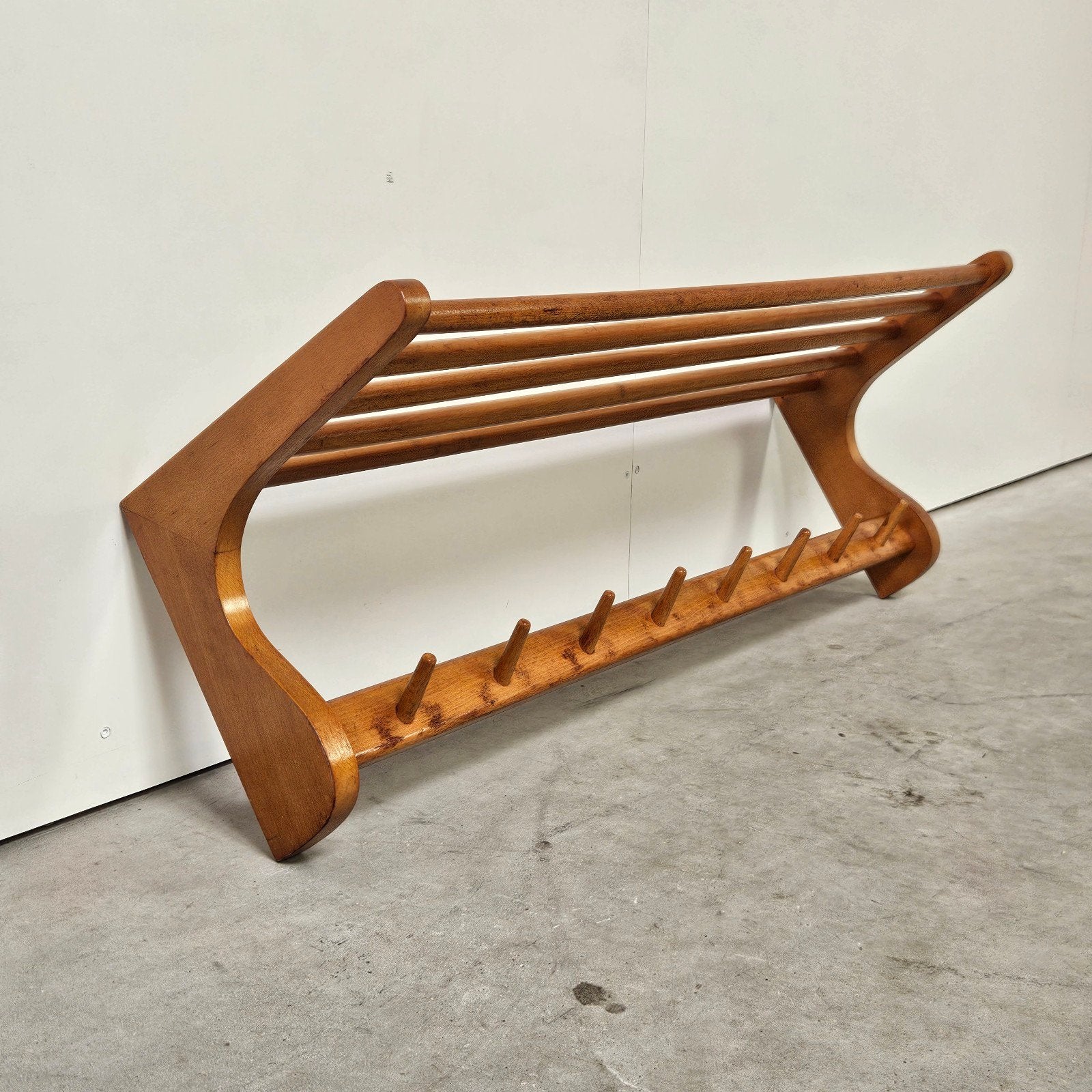 Vintage kapstok licht hout, Huis en Inrichting, Woonaccessoires | Kapstokken, Wandkapstok, Gebruikt, Ophalen of Verzenden, Minder dan 100 cm
