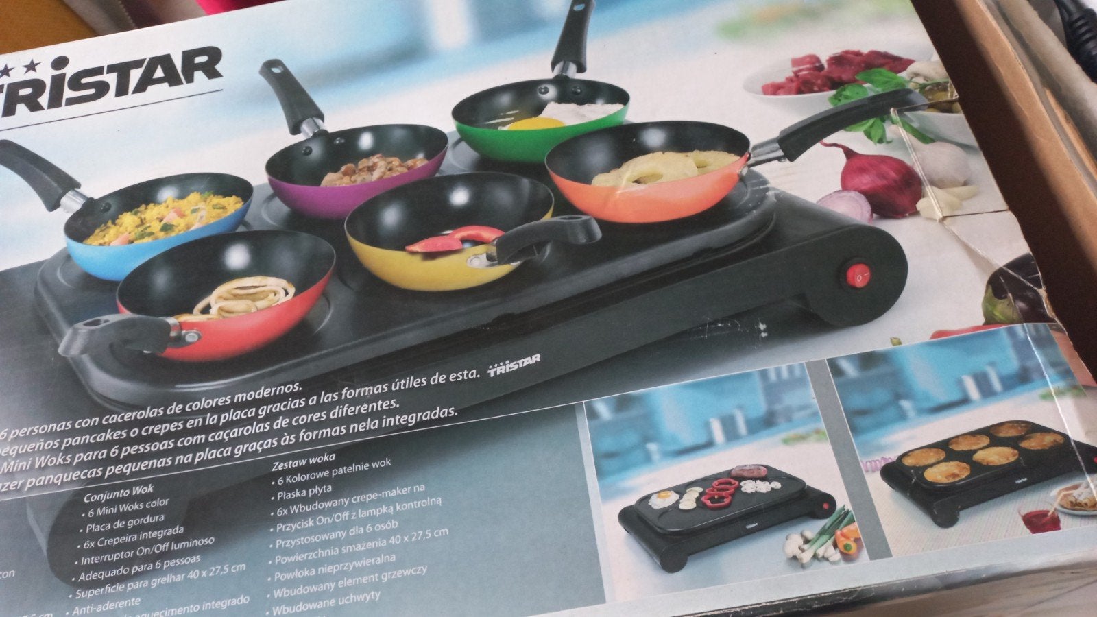 Tristar Wokset pannenkoeken 6 pannetjes - Zo goed als nieuw, Ophalen of Verzenden