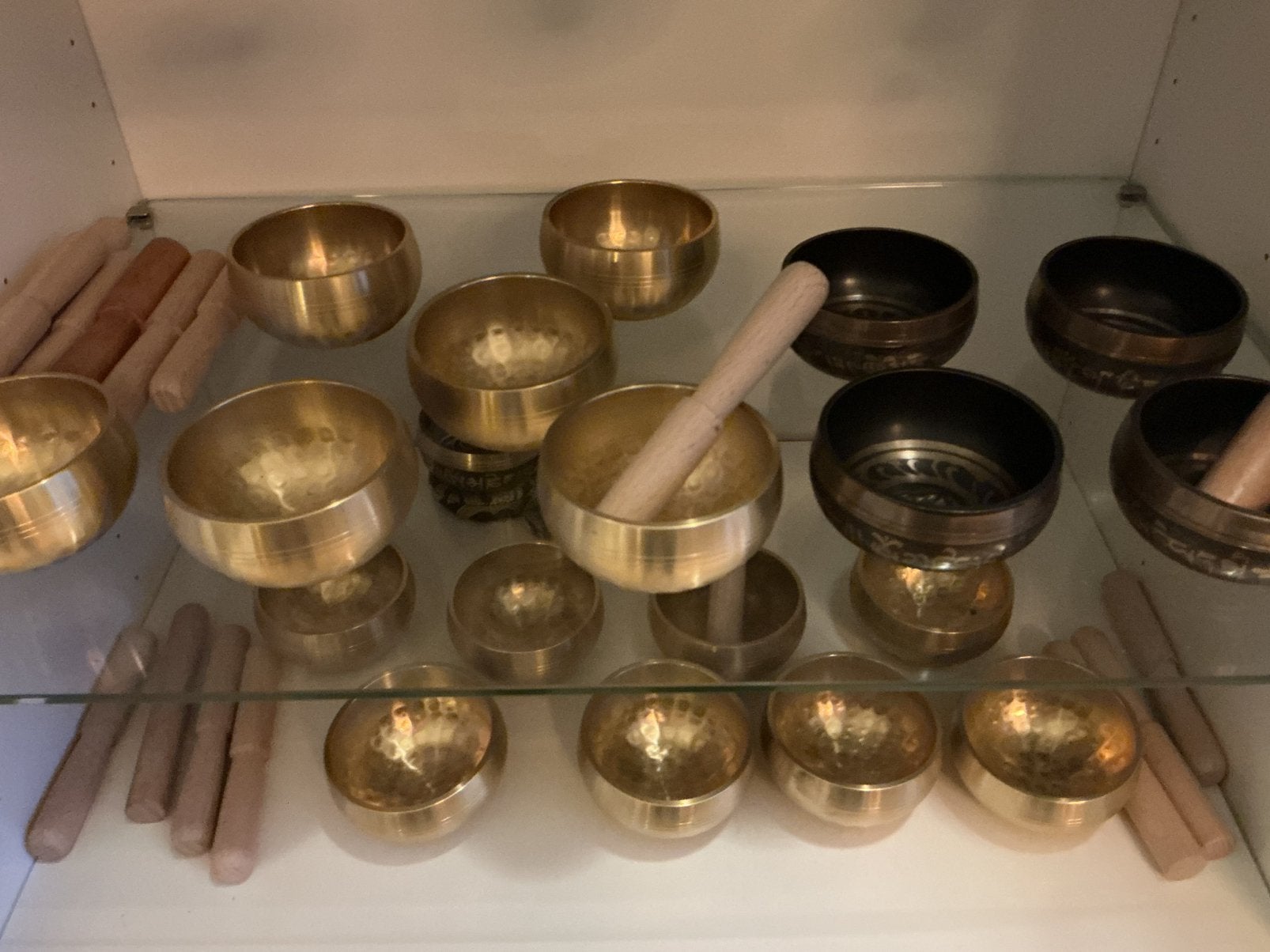 Klankschalen met klopper, Muziek en Instrumenten, Overige Muziek en Instrumenten, Ophalen of Verzenden, Zo goed als nieuw