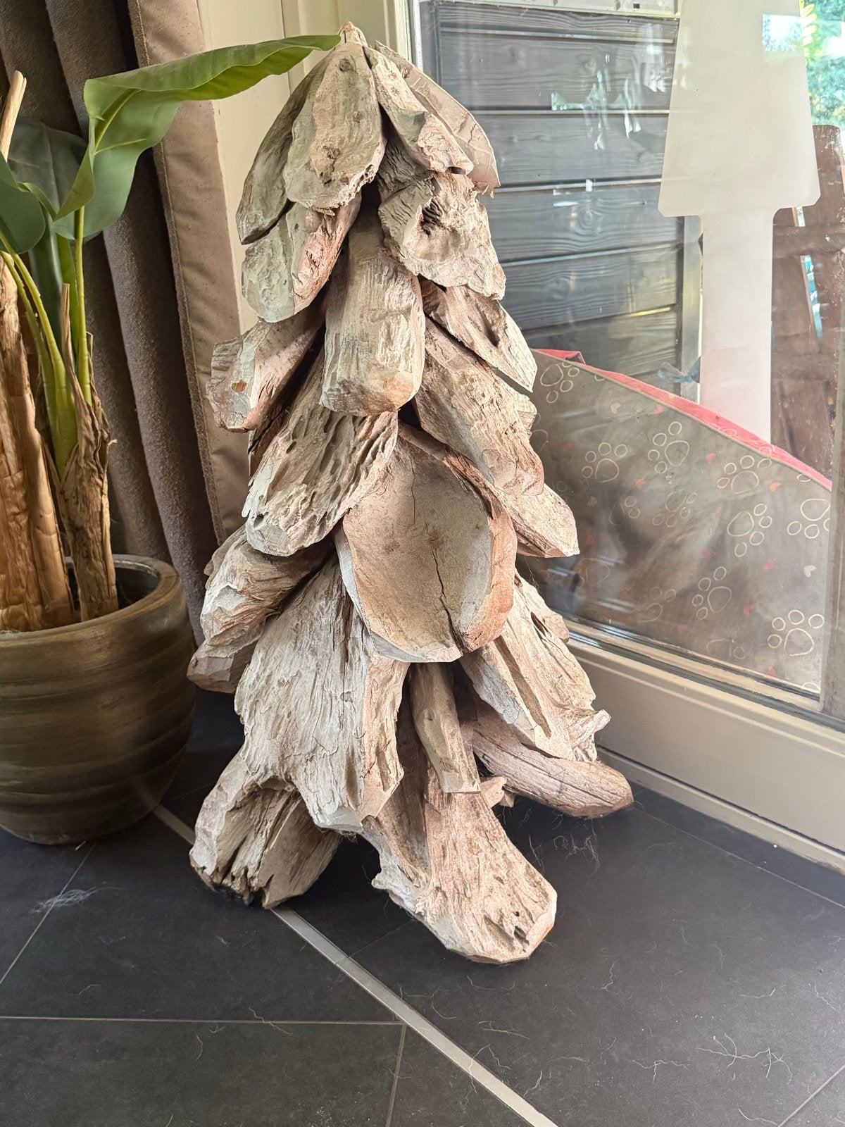 Decoratieve Teak Houten Boom - ca. 1 meter hoog, Ophalen, Hout, Gebruikt, Landelijk