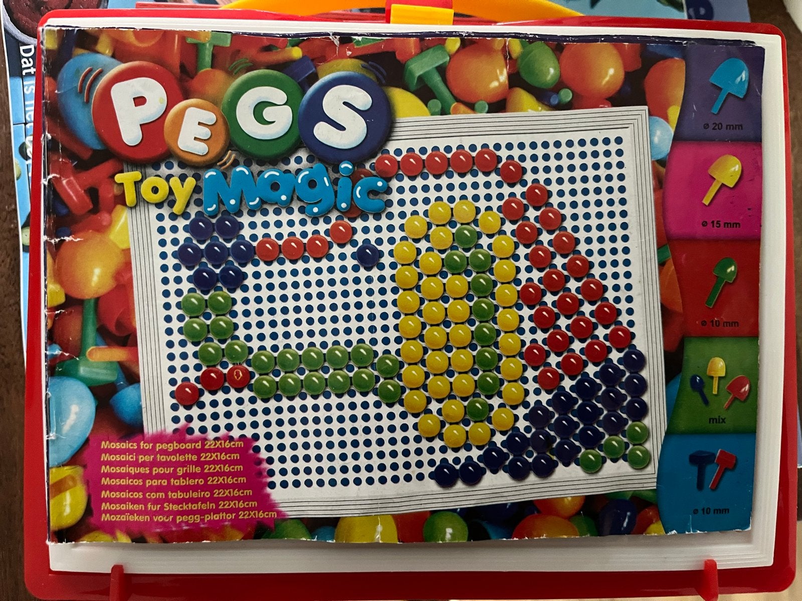 Pegs Toy Magic Mozaïek Steekspel met Opbergmand, Ophalen of Verzenden, Zo goed als nieuw, Knutselen