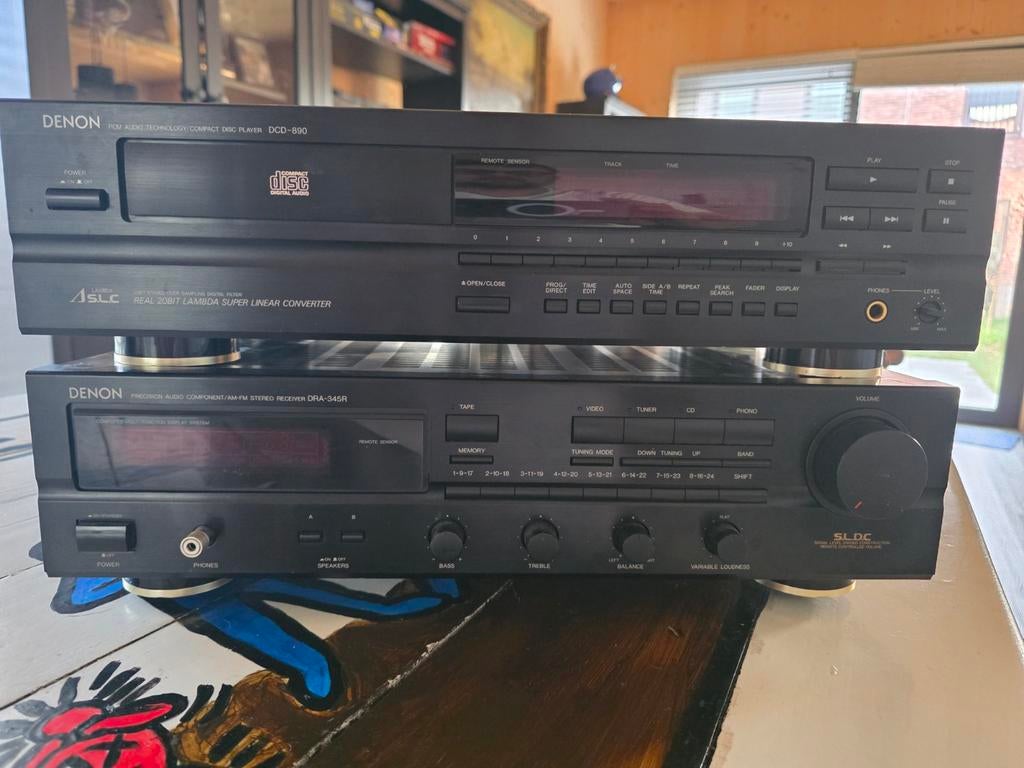 Denon DRA-345R receiver en Denon cd speler DCD-890, Ophalen, Denon