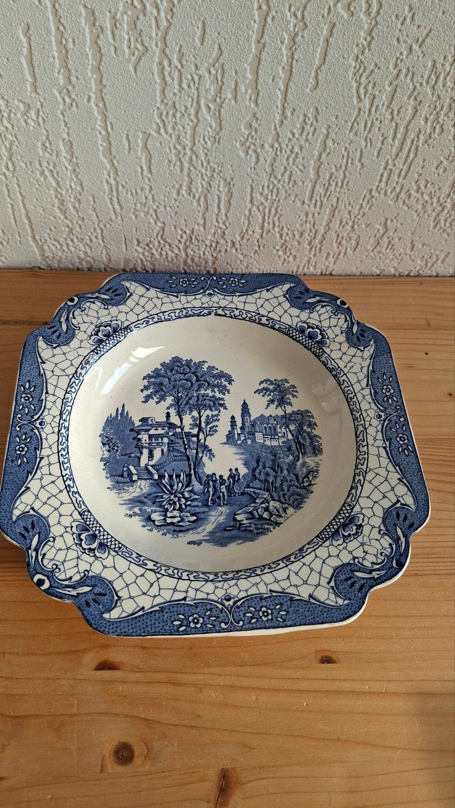 Engels blauw bord, merk Landscape Adams., Antiek en Kunst, Ophalen of Verzenden