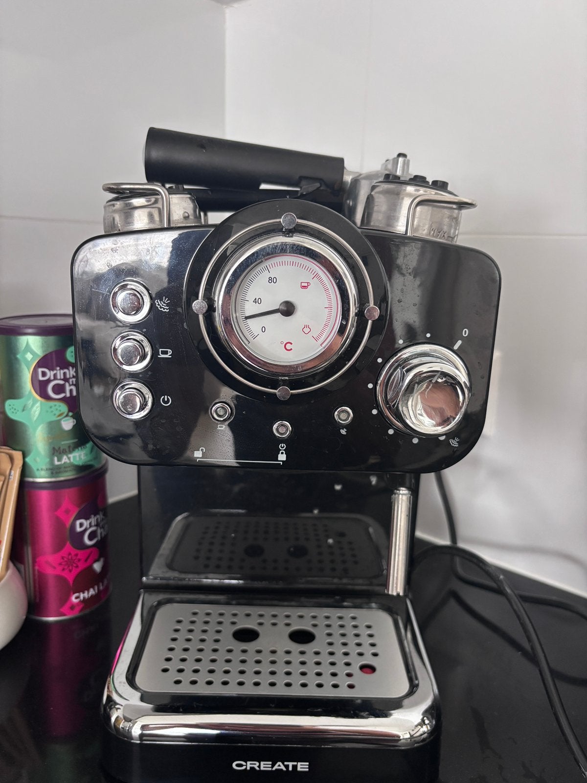 CREATE espressomachine koffiezetapparaat, Ophalen of Verzenden, Zo goed als nieuw, Espresso apparaat, Afneembaar waterreservoir