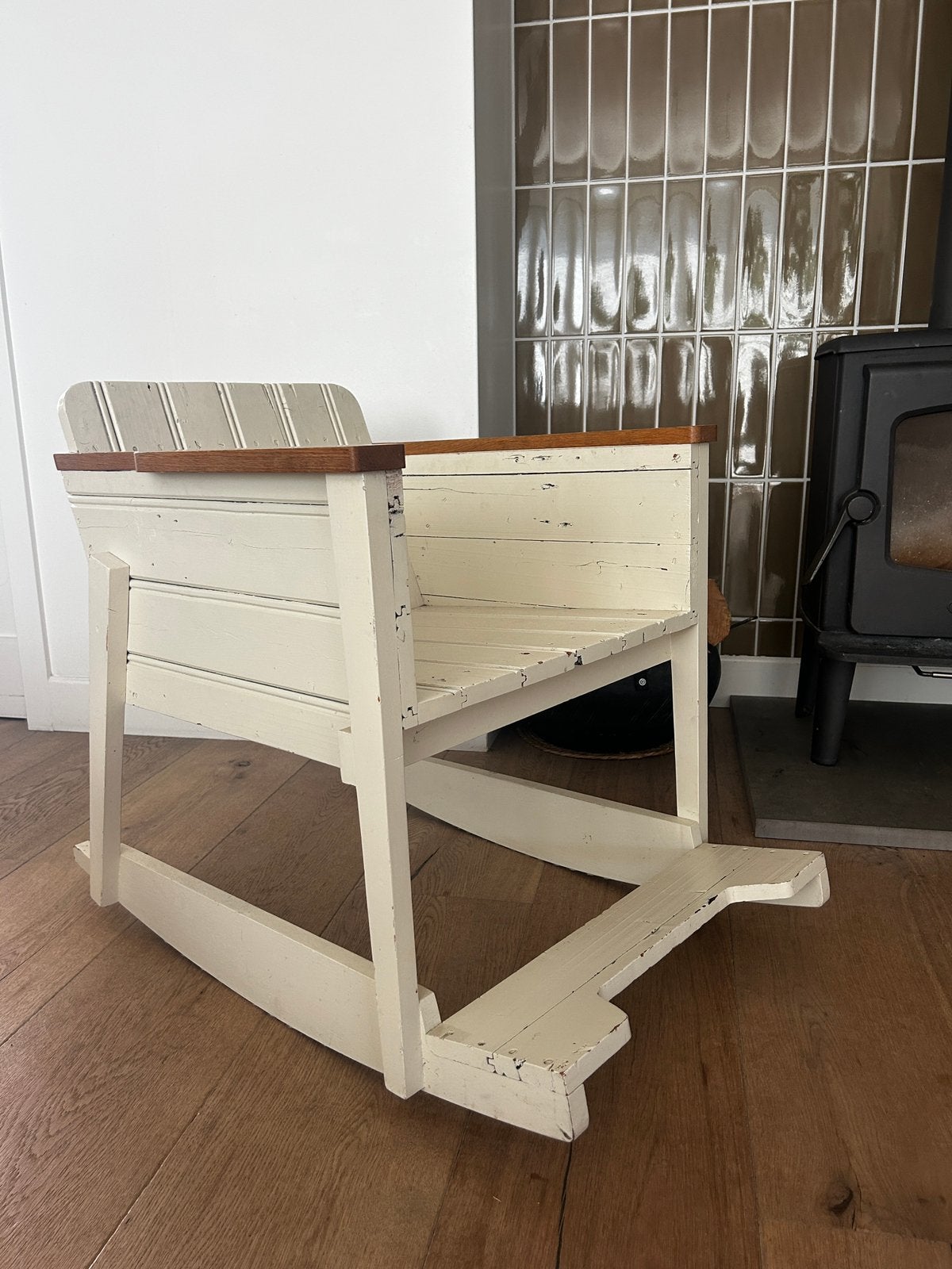 Piet Hein Eek Schommelstoel Sloophout - Collectors Item, Ophalen, Gebruikt, Overige kleuren, Eén