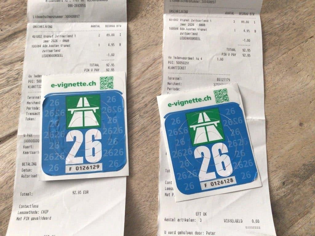 Autobaan vignetten Zwitserland 2026, Tickets en Kaartjes, Autovignetten, Drie personen of meer
