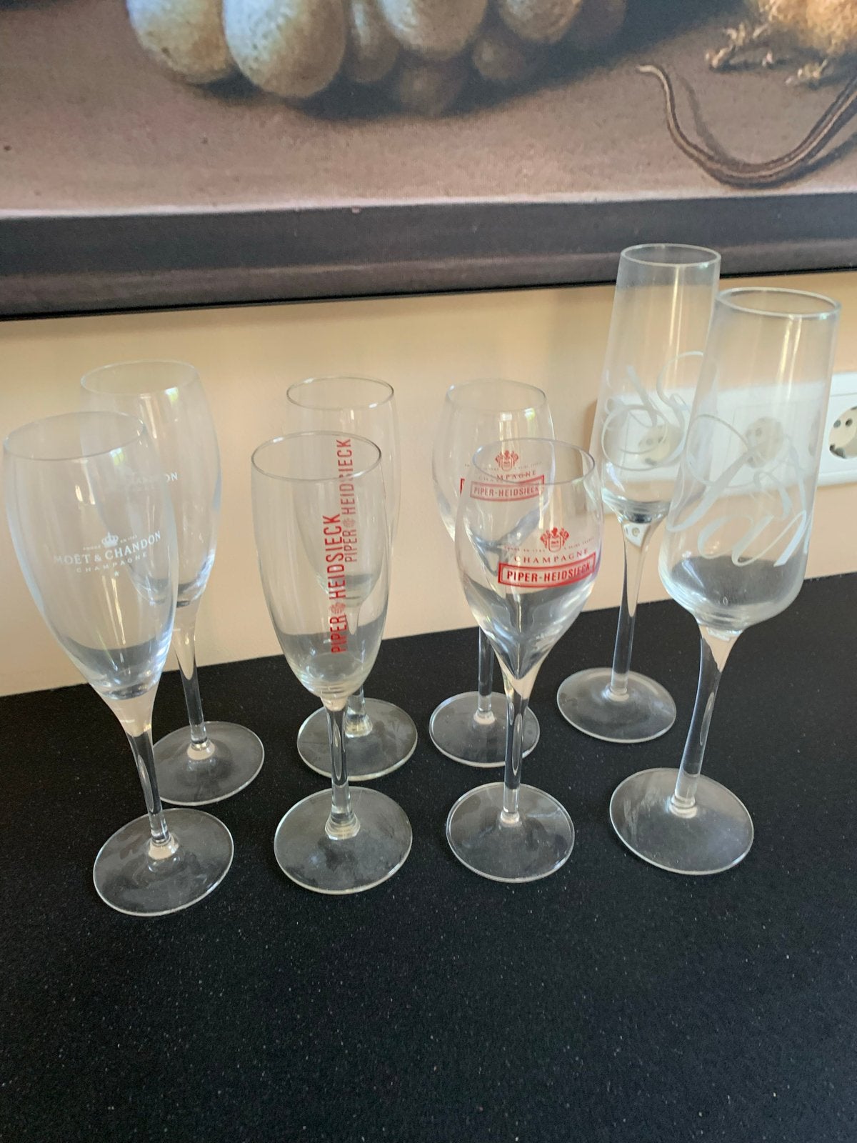 Gratis 8 Champagneglazen Moët & Chandon Piper-Heidsieck, Verzamelen, Glas en Borrelglaasjes, Ophalen, Nieuw, Overige typen