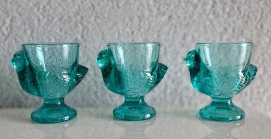 Drie vintage Luminarc France eierdopjes, Overige typen, Ophalen of Verzenden, Overige stijlen, Glas