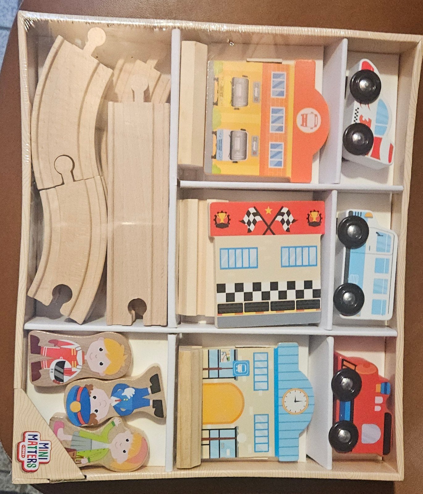 Mini Matters Houten Treinset & Auto's - 22 Delen, Ophalen, Nieuw