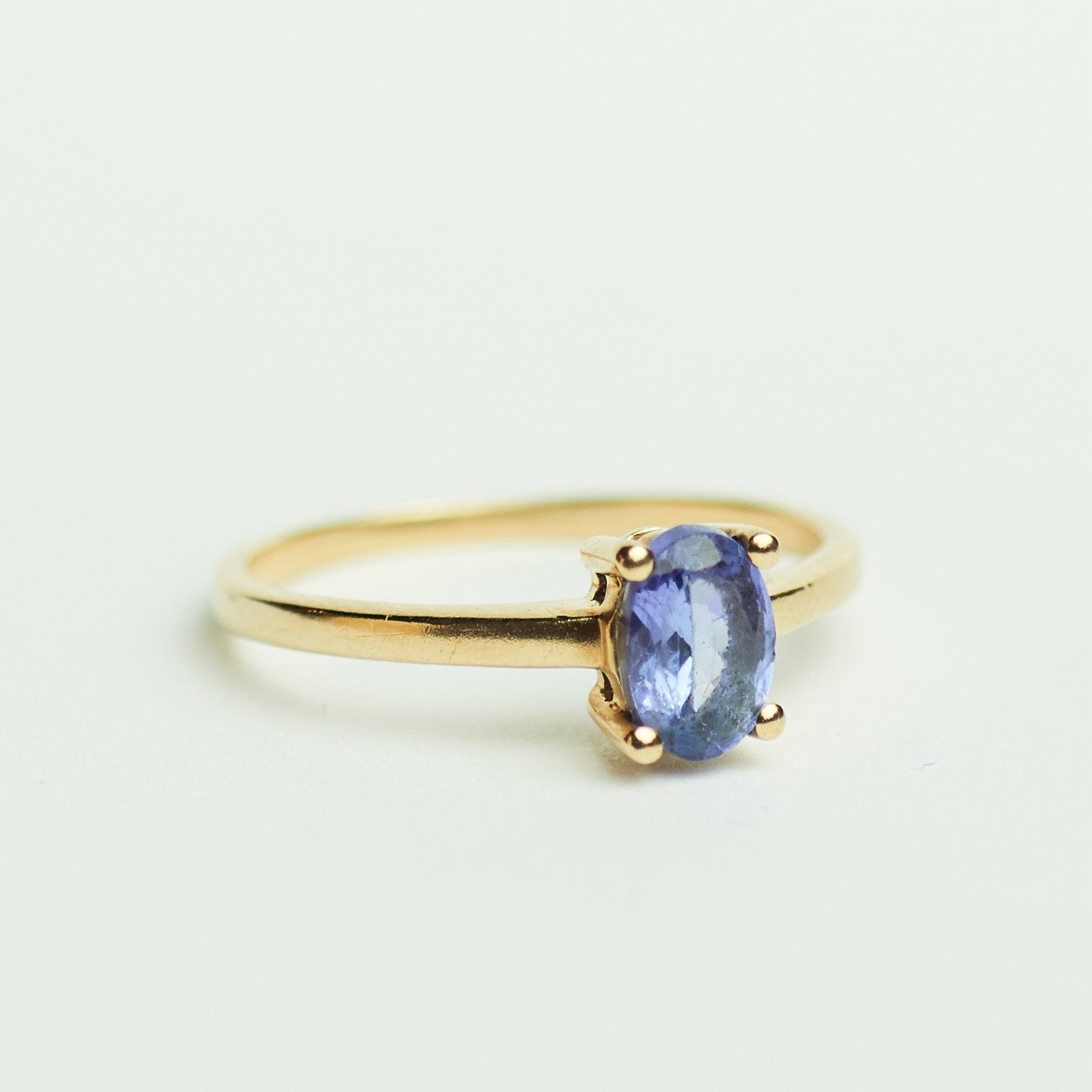 Vintage ring tanzaniet, Paars, Ophalen of Verzenden, Met edelsteen, Dame