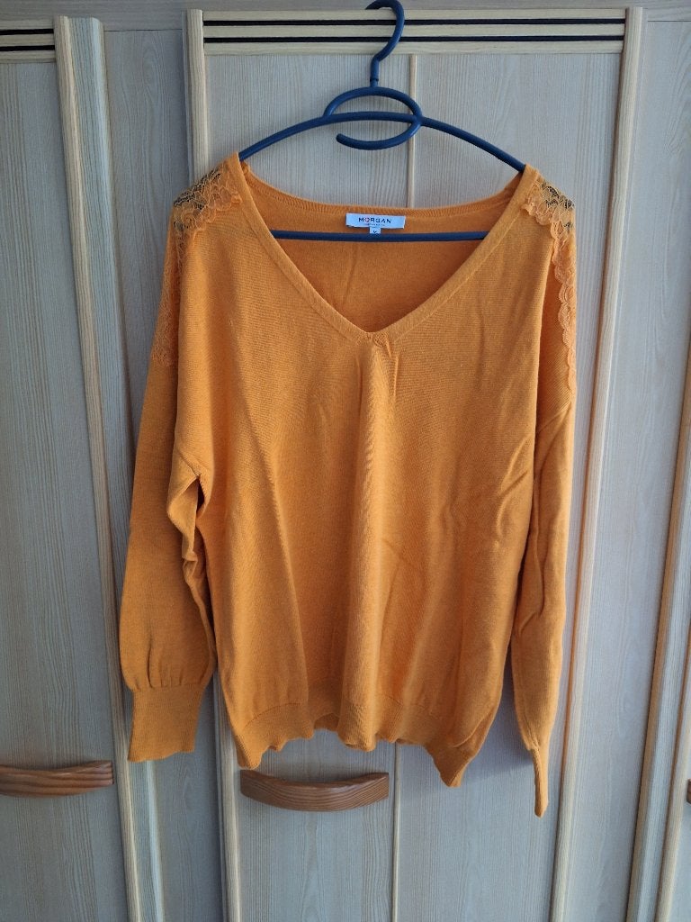 Mooie oranje trui van Morgan, Maat 38/40 (M), Oranje, Zo goed als nieuw, Morgan