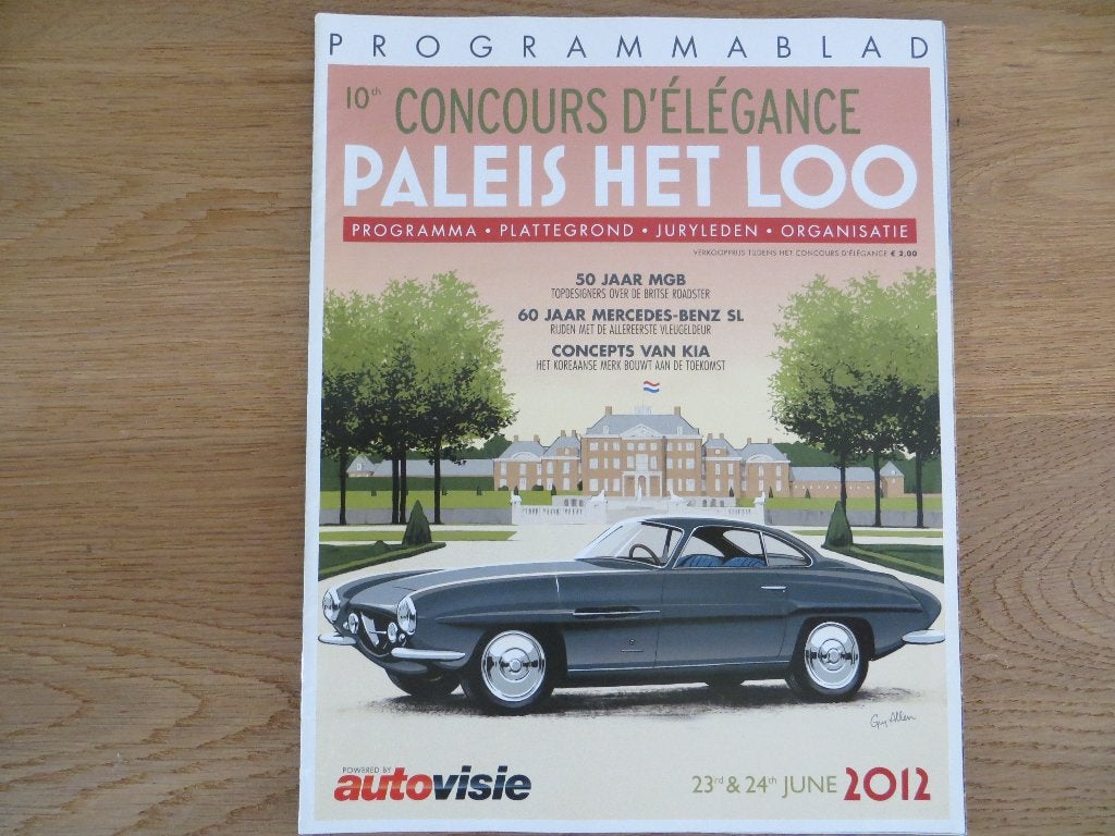 Programmablad Concours d’élégance Paleis Het Loo 2012, Ophalen of Verzenden, Nieuw, Mercedes