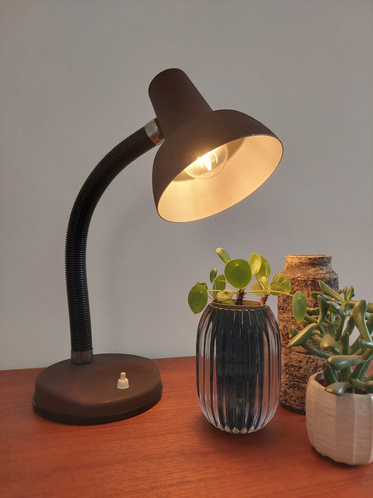 "Vintage – Mid-Century – bruin – bureaulamp – 70s", Gebruikt, ., ., Bruin