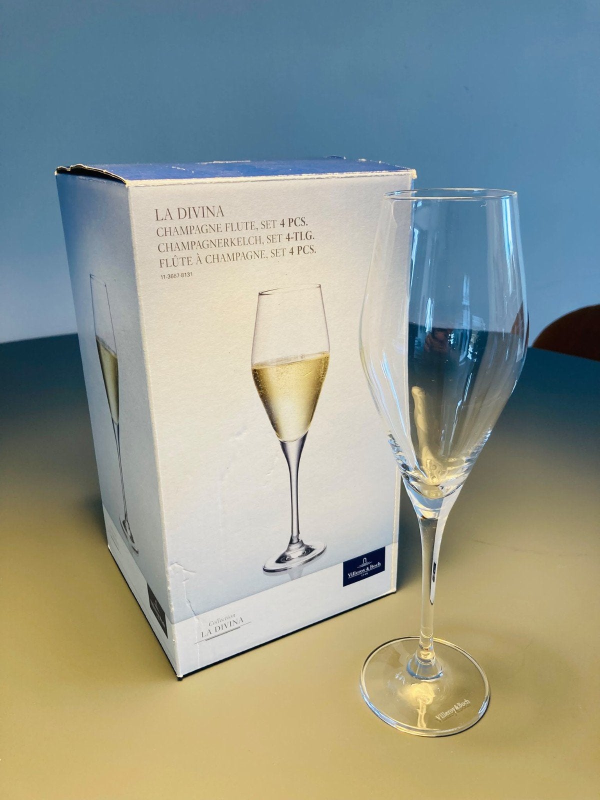 Villeroy & Boch La Divina Champagneglazen - Set van 4, Huis en Inrichting, Ophalen, Glas of Glazen, Villeroy & Boch, Modern