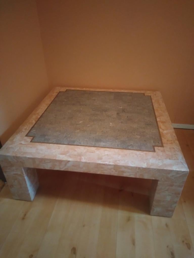 Hoogglans Italiaanse salontafel, Huis en Inrichting, Tafels | Salontafels, Ophalen, 50 tot 100 cm, Vierkant, 50 tot 100 cm