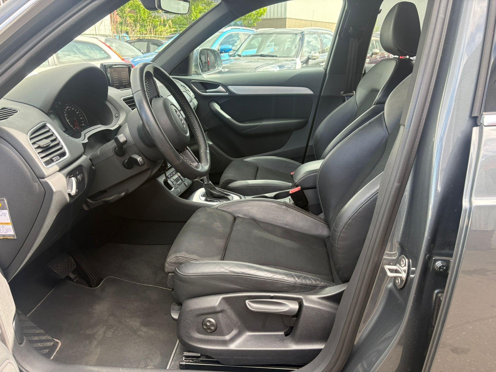 Audi Q3 1.4 TFSI CoD Sport S Line Edition Clima, stoelverwar, 1380 kg, 4 cilinders, 150 pk, Leder en Stof