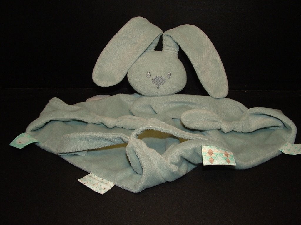 NATTOU KONIJN KNUFFELDOEK VELOURS GROENGRIJS MET AAN, Ophalen of Verzenden, Nieuw, Overige typen