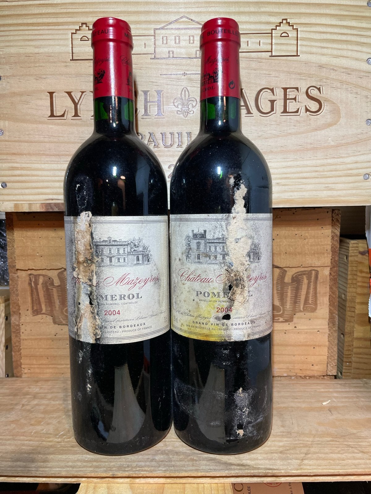 2 flessen Château Mazeyres Pomerol 2004, Gebruikt, Frankrijk, Ophalen of Verzenden, Rode wijn
