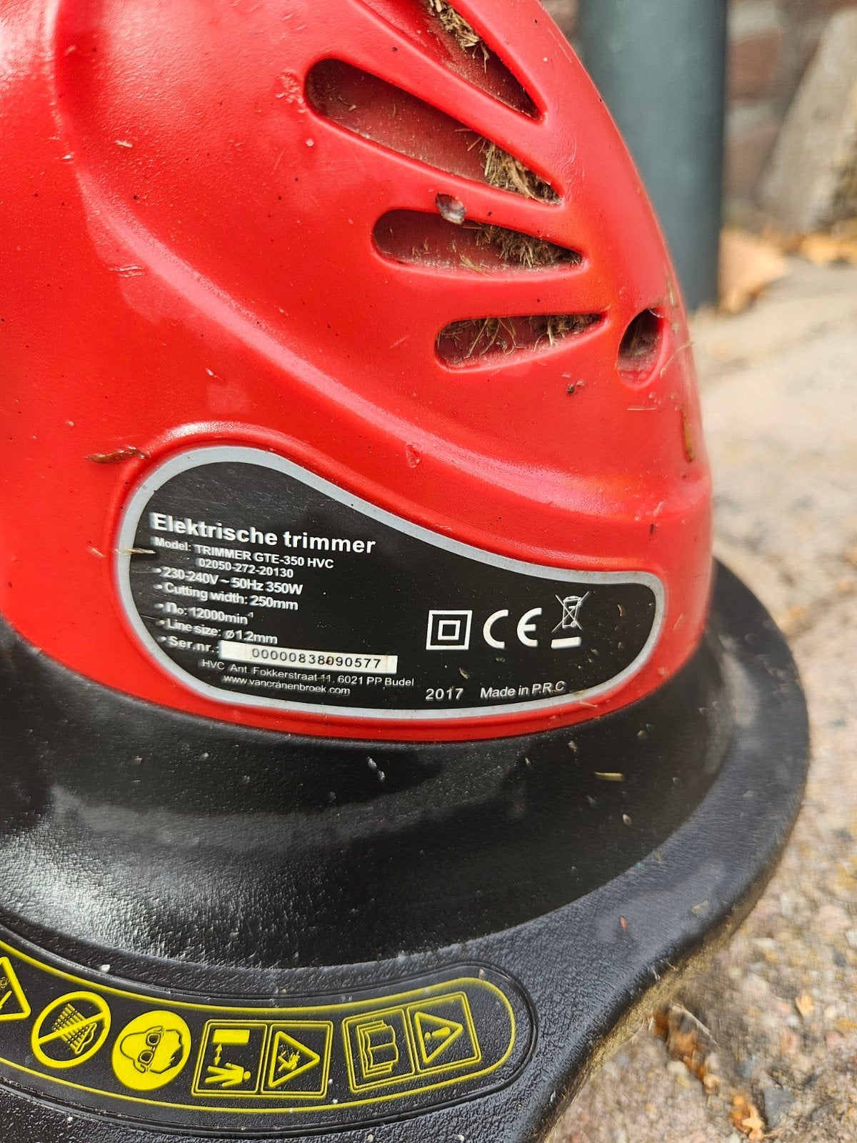 Elektrische grastrimmer GTE-350 HVC van Cranenbroek, Ophalen