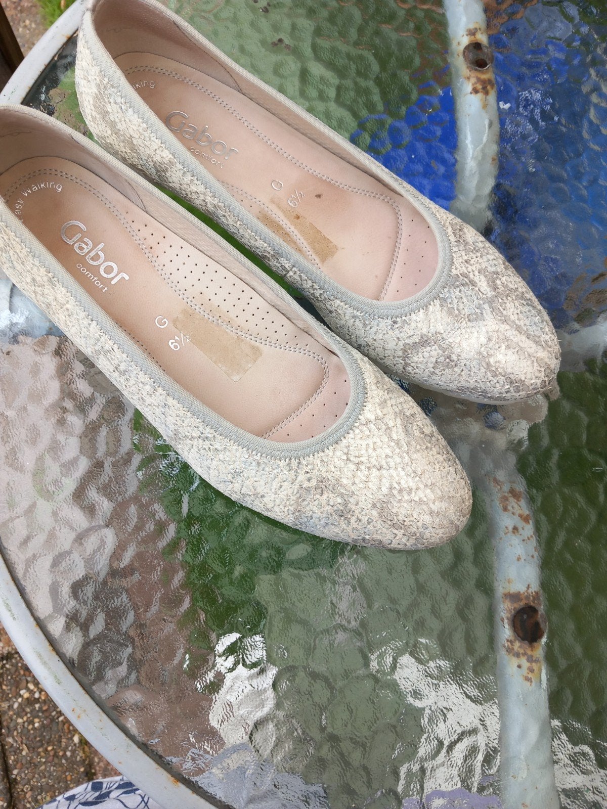 Gabor comfort ballerina's met slangenprint, Beige, Gabor, Gedragen, Ballerina's