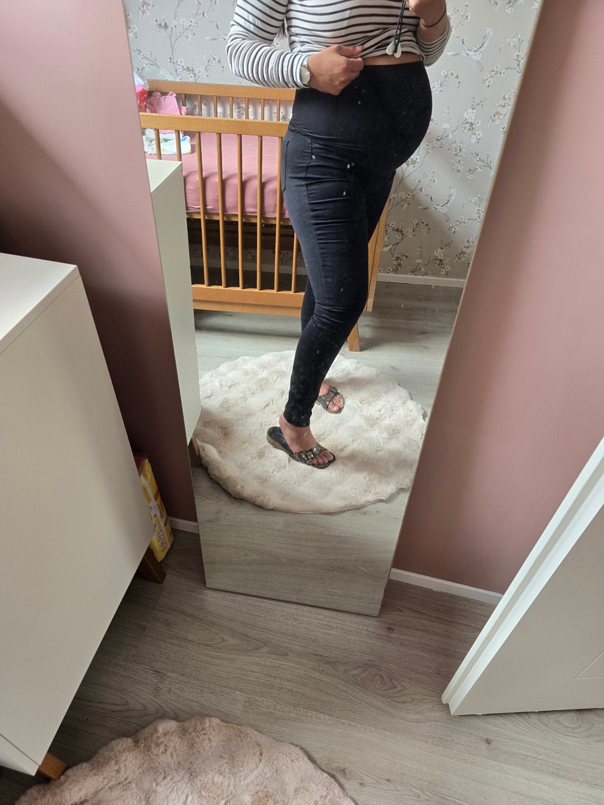 H&M Mama zwangerschapsbroek zwart positie broek M, Maat 38/40 (M), Zwart, Ophalen of Verzenden, H&M Mama