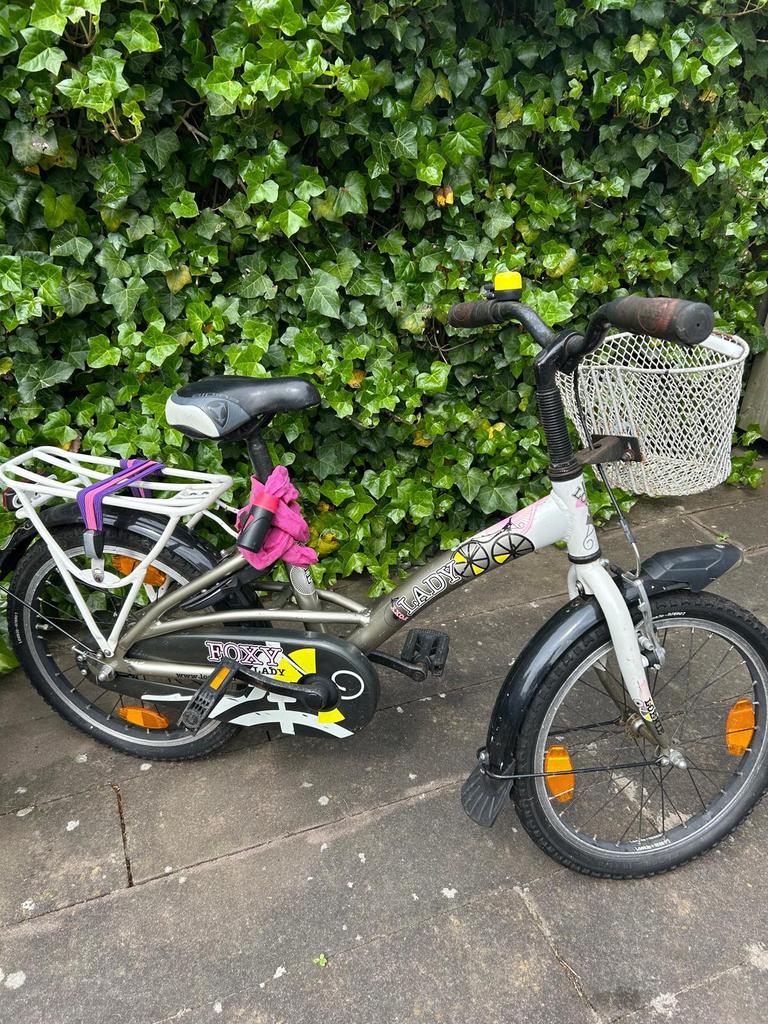 Loeki foxy lady kinderfiets voor meisjes 18 inch, Ophalen, Gebruikt, Terugtraprem, 16 tot 20 inch