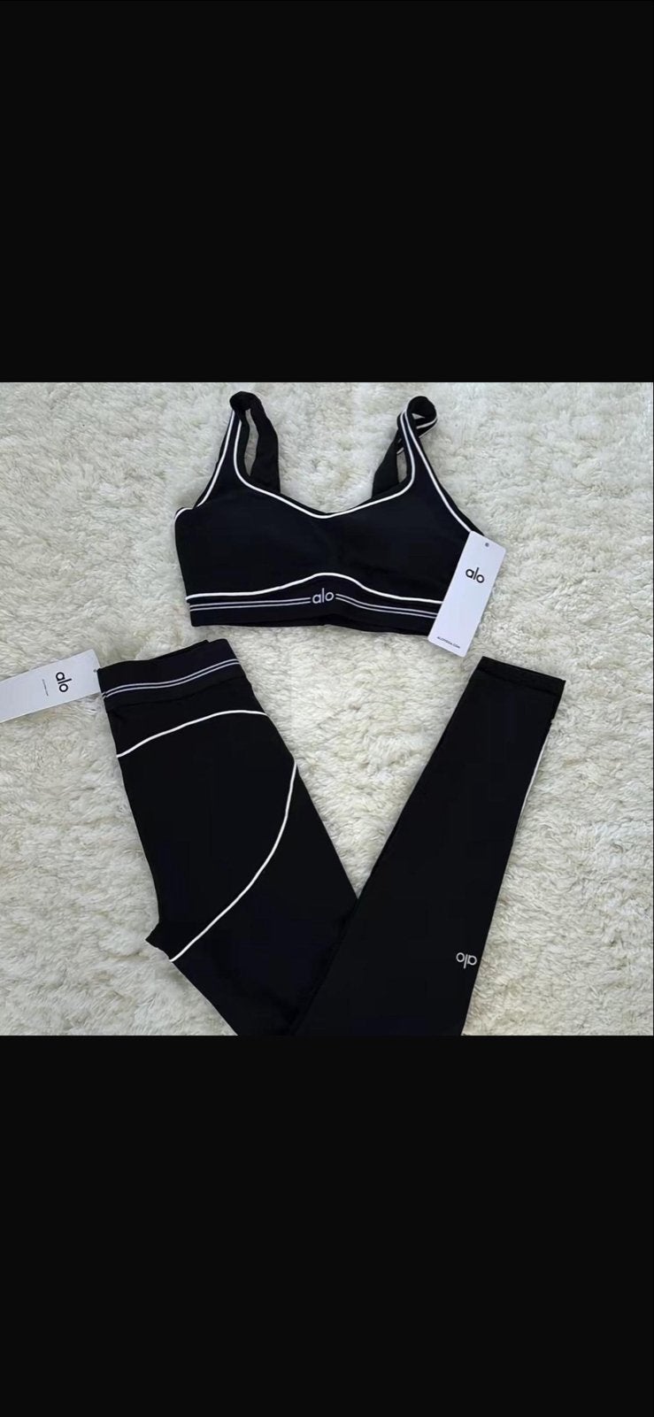 Alo Sport Set - Comfortabele Sportkleding, Kleding | Dames, Sportkleding, Maat 38/40 (M), Zwart, Nieuw, Ophalen of Verzenden