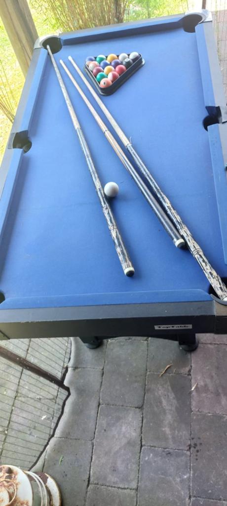 TopTable Pooltafel met accessoires, Sport en Fitness, Biljarten en Poolen, Ophalen, Gebruikt, Pooltafel