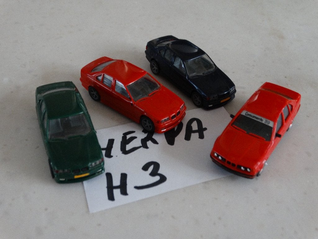 HO: set H3 : HERPA: 4 x LUXE AUTO, BMW., Overige merken, Gelijkstroom of Wisselstroom, Brug, Tunnel of Gebouw, Ophalen of Verzenden
