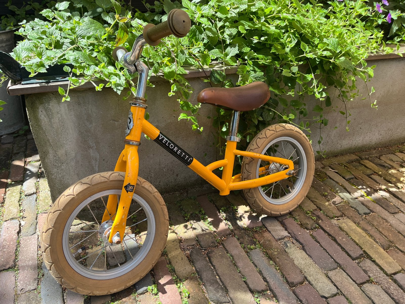 Veloretti loopfiets geel - perfect voor de kleintjes!, Ophalen, Gebruikt, Minder dan 16 inch