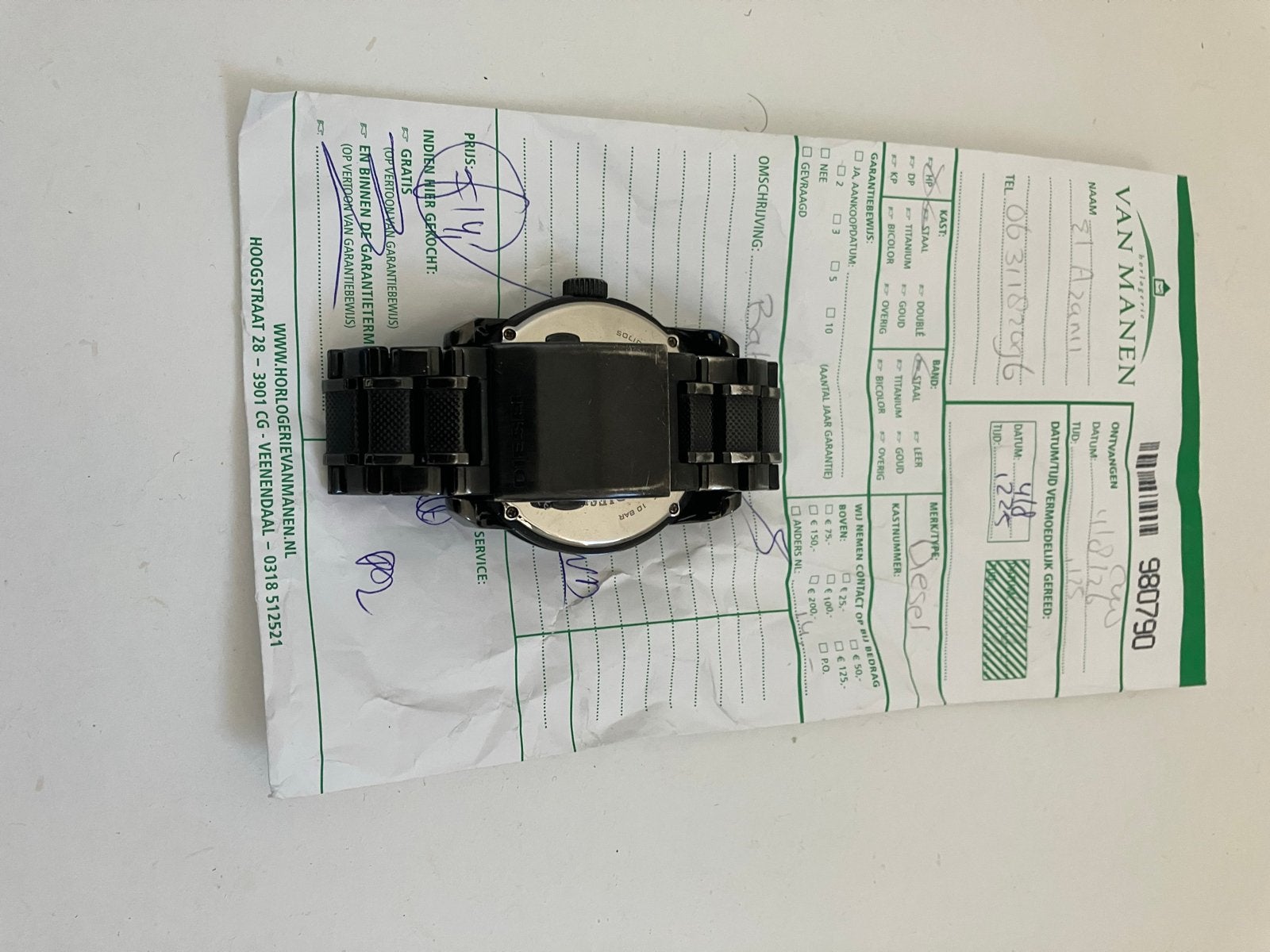 Diesel horloge met nieuwe batterij, Overige merken, Staal, Polshorloge, Ophalen of Verzenden