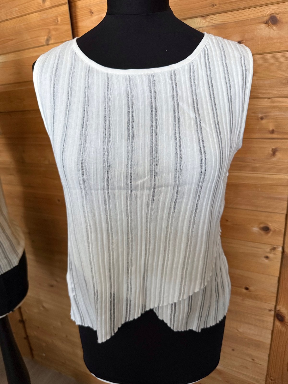 Mango witte  mouwloze top met streepjespatroon maat S nieuw, Kleding | Dames, Tops, Wit, Nieuw, Ophalen of Verzenden, Maat 36 (S)