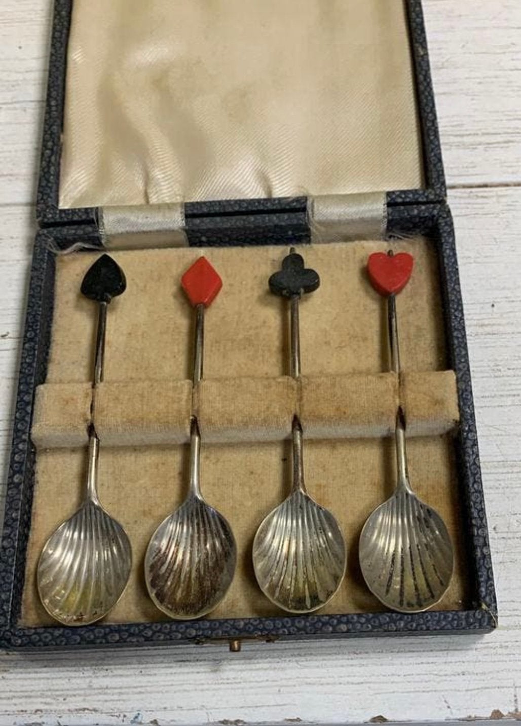 Art Deco bridgeslepels compleet in originele presentatiedoos, Ophalen of Verzenden