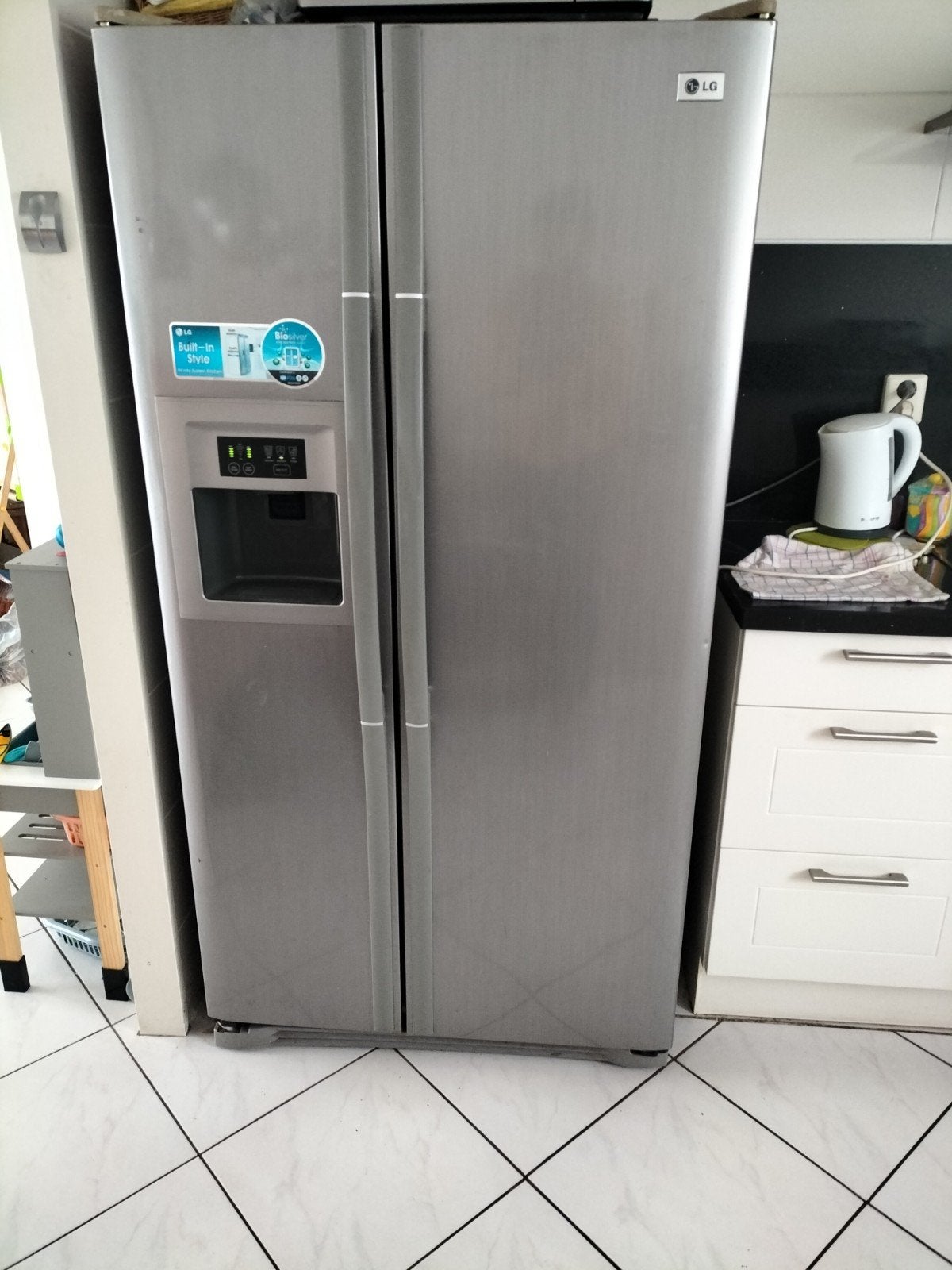 LG Amerikaanse Koelkast - Side-by-Side Water/IJs Dispense, Ophalen, Gebruikt, 200 liter of meer, 60 cm of meer