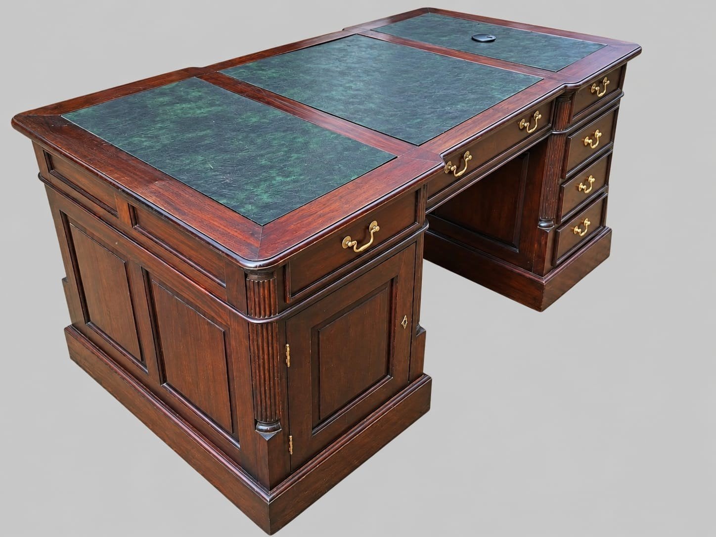 Klassiek Engels dubbelzijdig bureau partnerdesk, schrijftafe, Antiek en Kunst, Ophalen of Verzenden