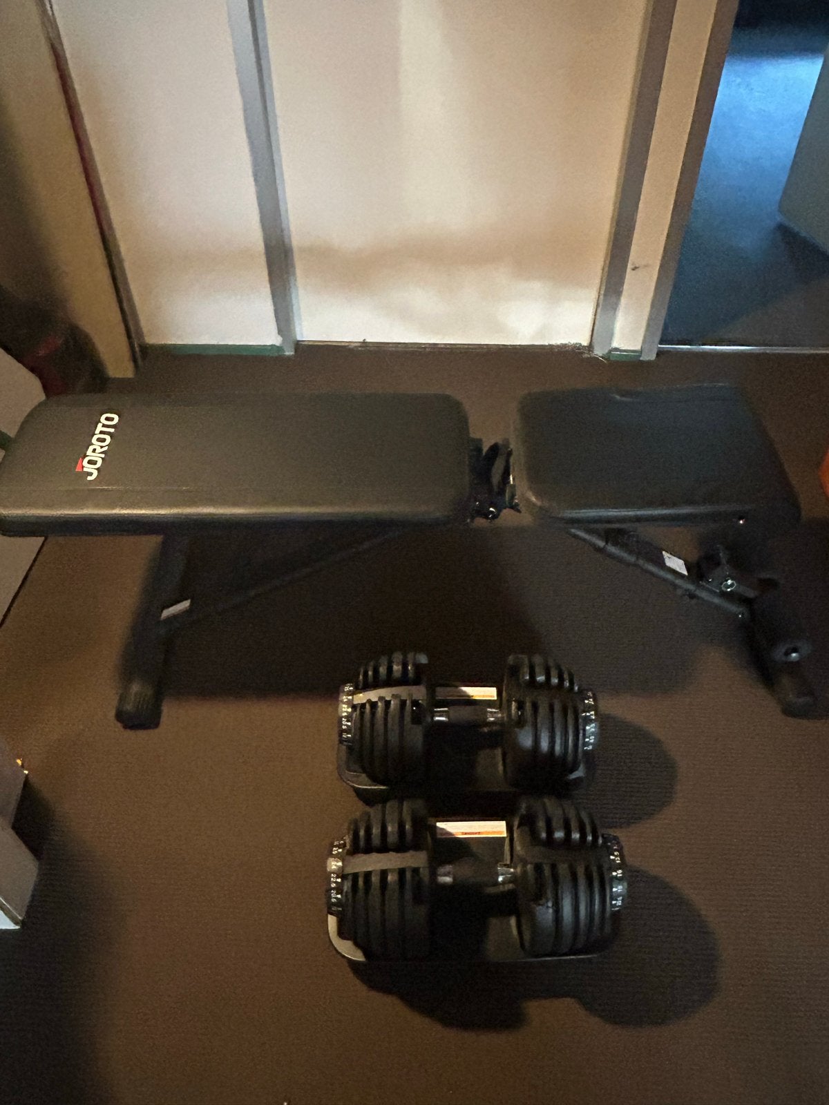 Verstelbare halterbank met verstelbare dumbbells, Ophalen, Krachtstation, Armen, Zo goed als nieuw