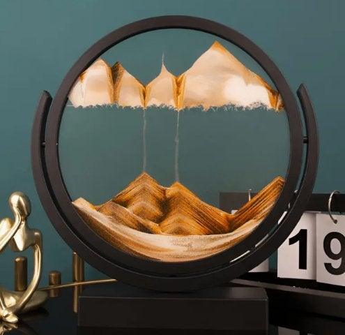 Zandloper in schilderijvorm, Huis en Inrichting, 18 cm, 19 cm, Zwart, Ophalen of Verzenden