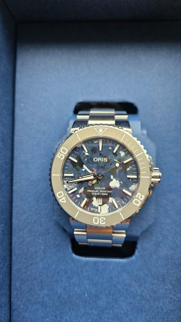 Oris Aquis Date Upcycle Horloge - nieuw, Overige merken, Staal, Staal, Polshorloge