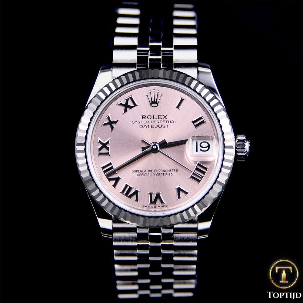 Rolex Datejust 31mm Pink Roman dial 278274 Fullset 11-2025, Staal, Rolex, Polshorloge, Nieuw
