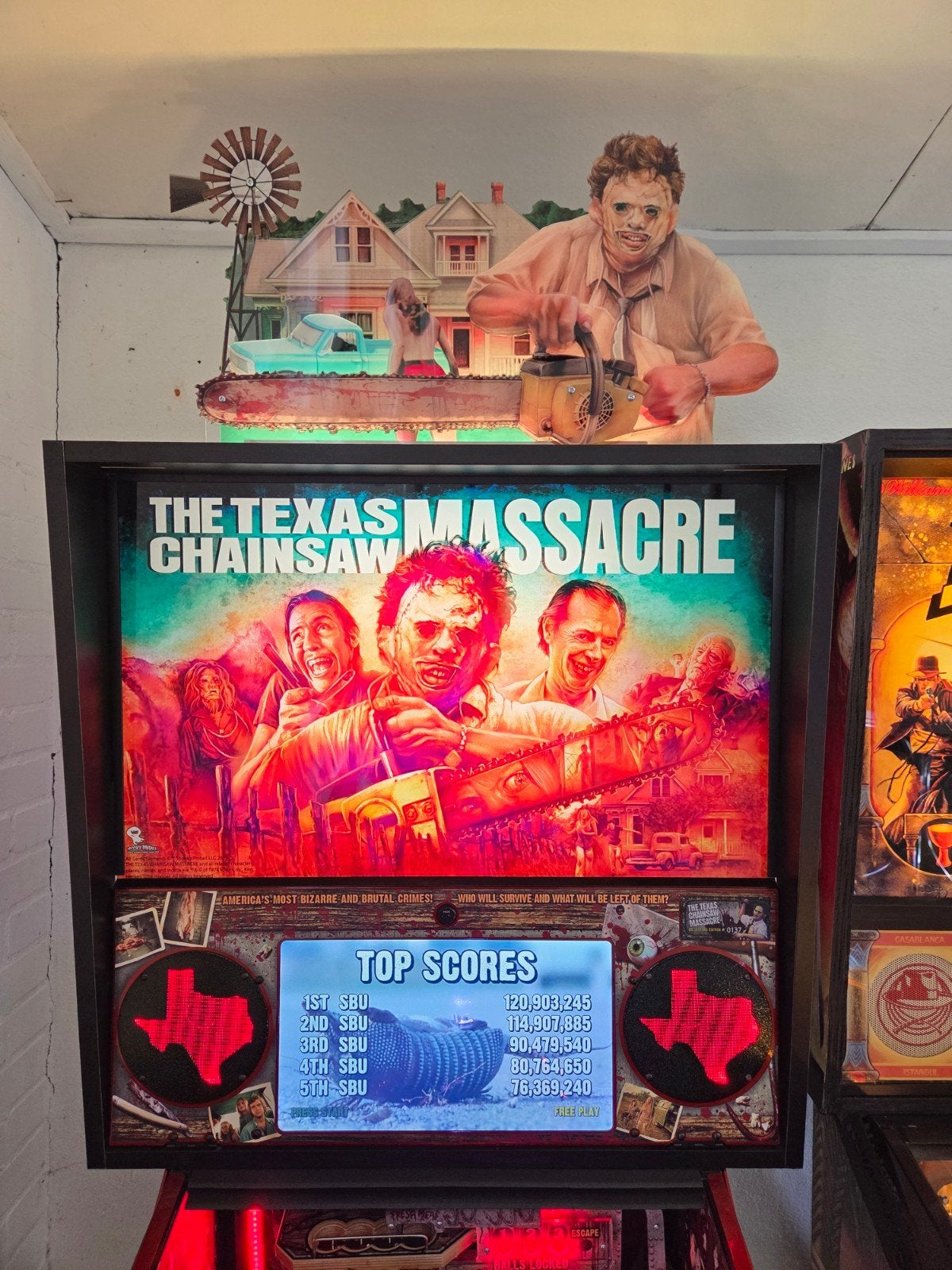 HUO Texas Chainsaw Massacre CE, Verzamelen, Overige soorten, Zo goed als nieuw, Flipperkast, Ophalen
