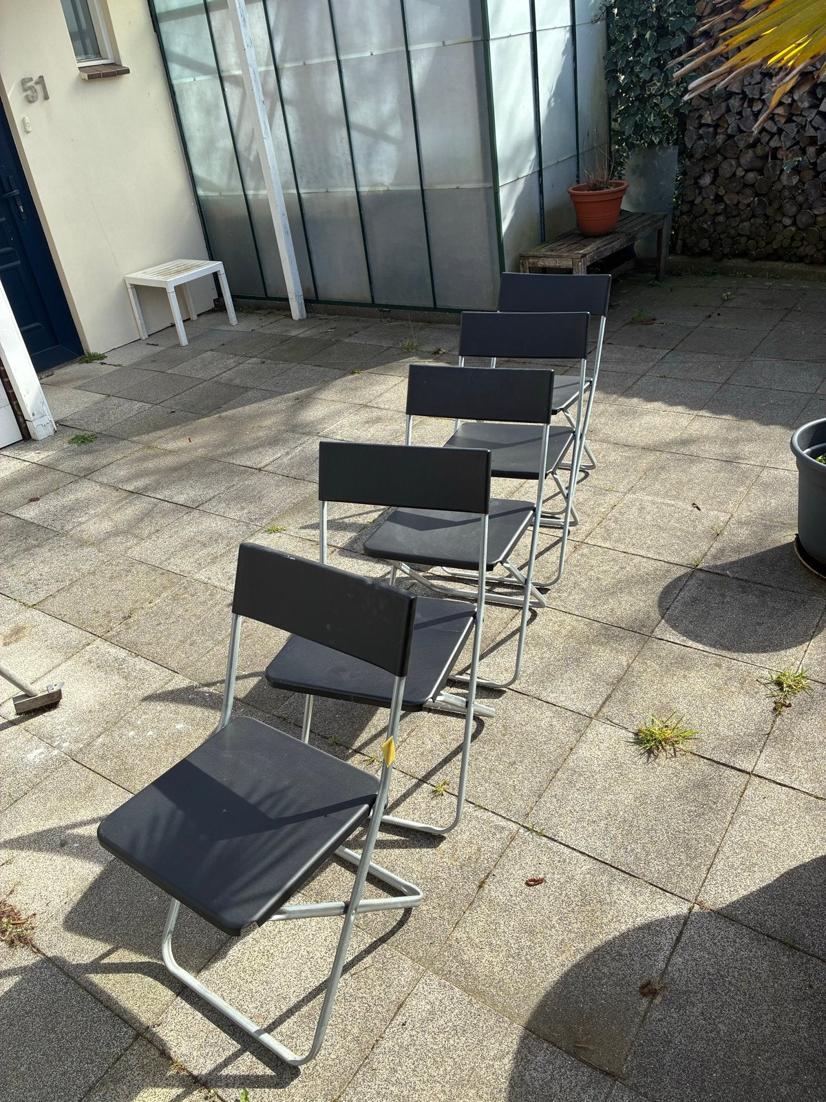 Ikea klapstoelen - 6 stuks, Huis en Inrichting, Ophalen, Gebruikt, Zwart, Metaal