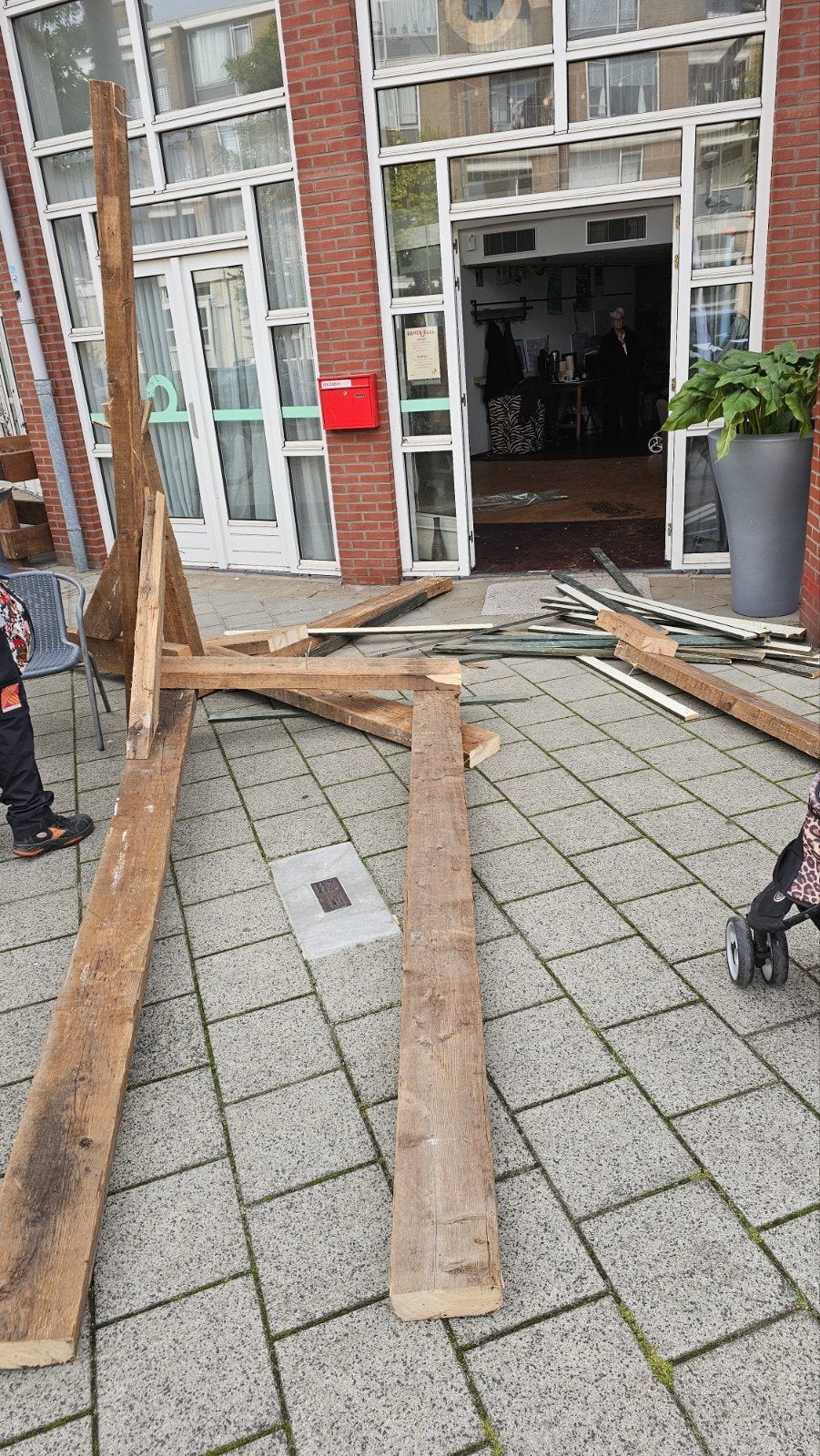 gratis hout, Ophalen, Gebruikt, 300 cm of meer, Balk