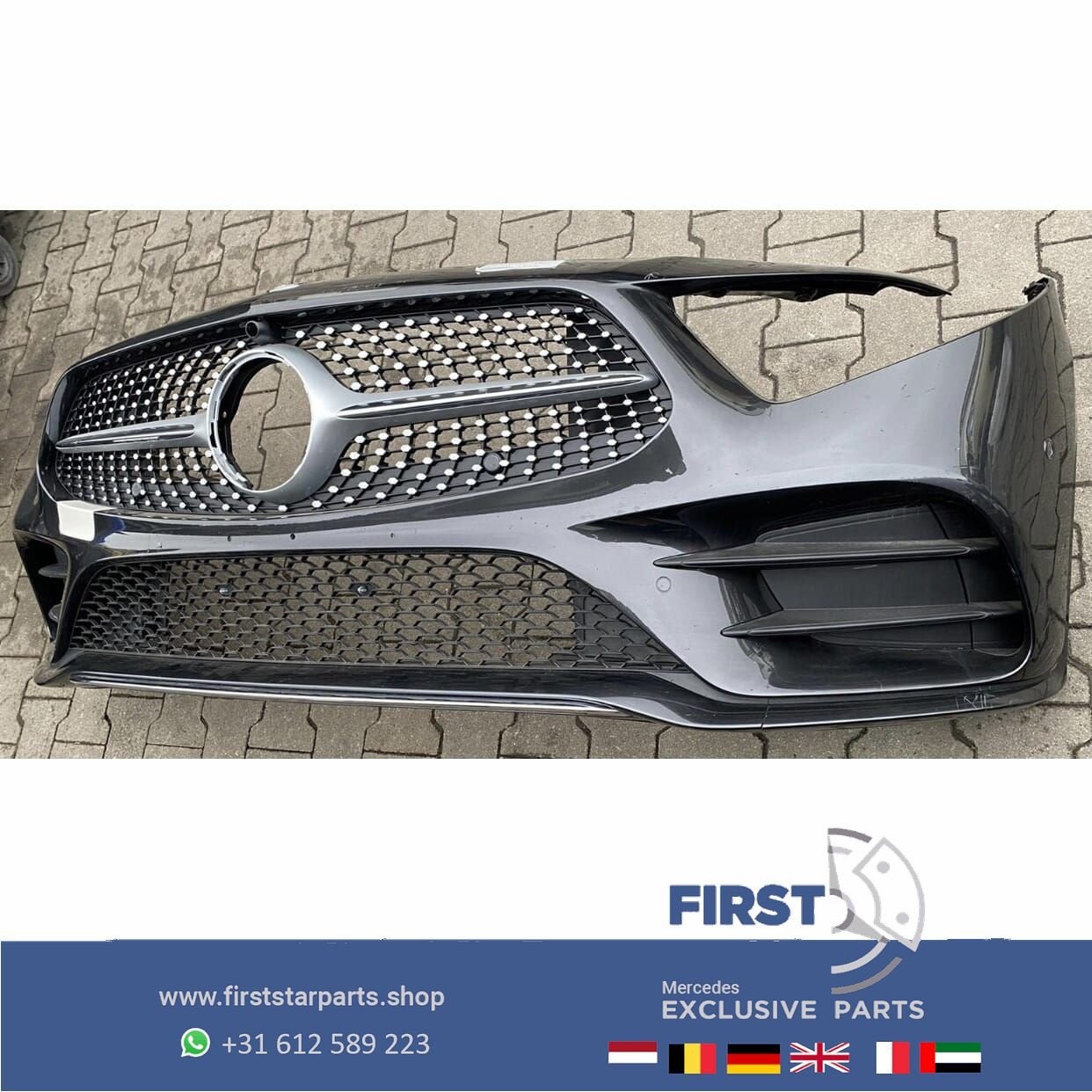 W257 C257 CLS AMG VOORBUMPER COMPLEET + DIAMOND GRIL 2021 or, Gebruikt, -, Voor, Ophalen of Verzenden