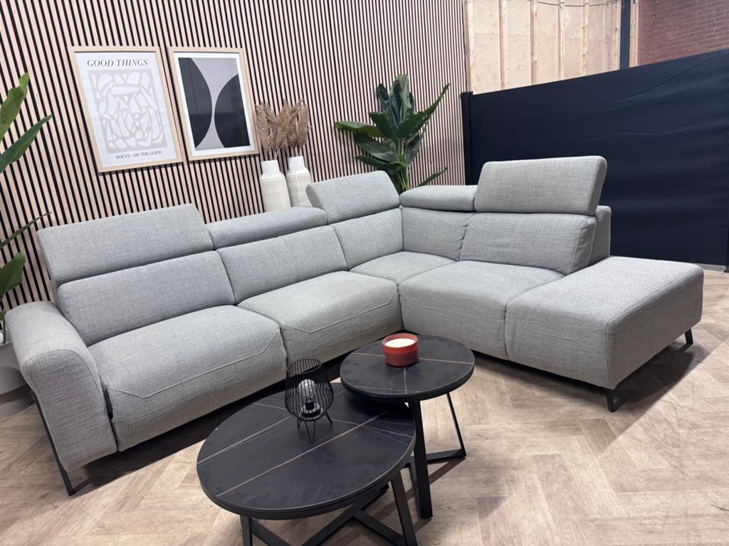 ZGAN Home Center Elektrische Hoekbank - Grijs - 282 x 225, 250 tot 300 cm, -, -, Hoekbank