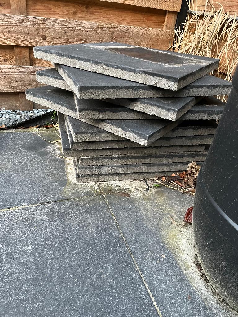60x60 antraciet terras tegels, Tuin en Terras, Tegels en Klinkers, Ophalen, Nieuw, Minder dan 5 m², Beton
