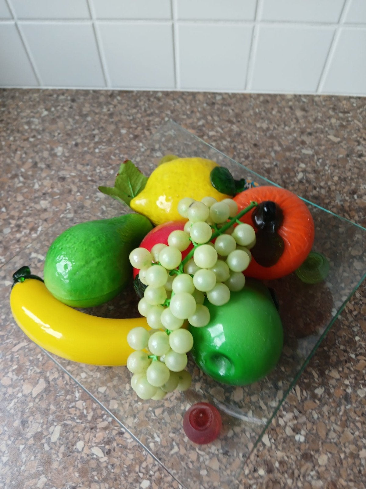 Prachtige Vintage Glazen Fruitset (Murano Stijl) – 7-delig, Ophalen